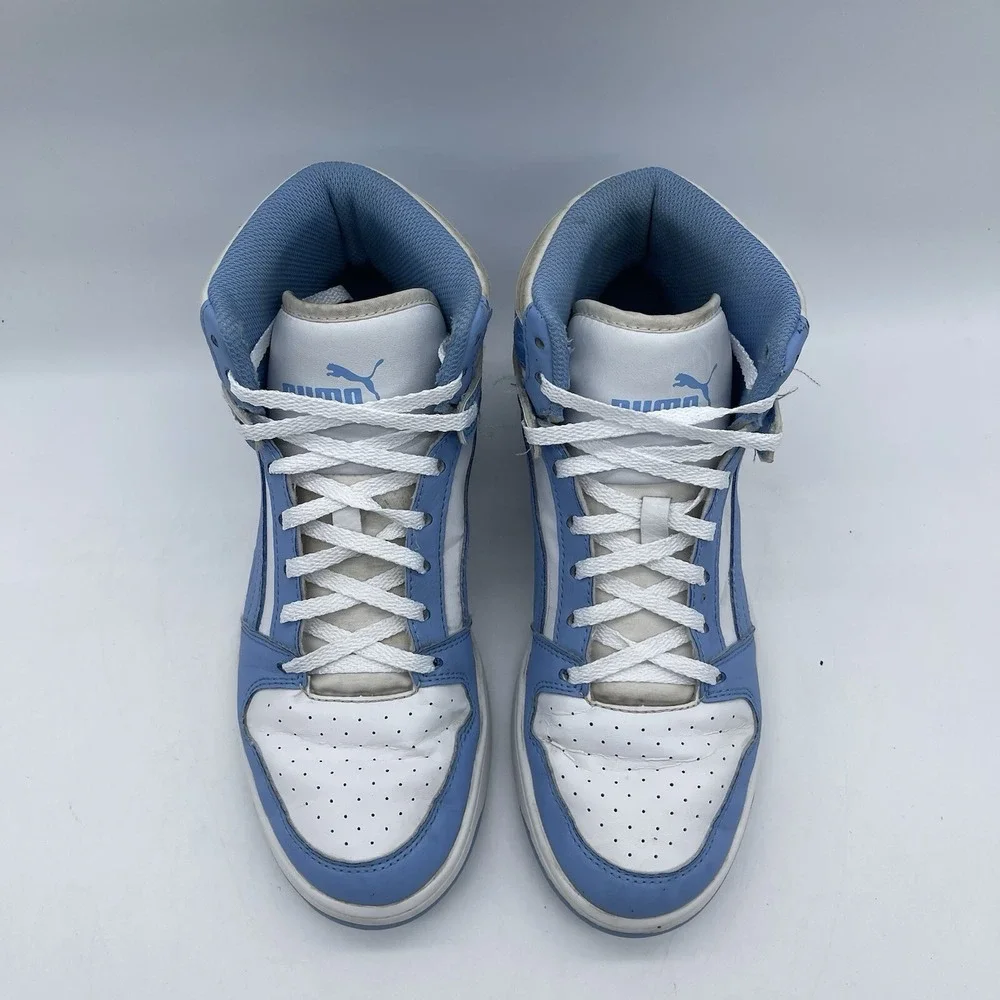 PUMA Rebound LayUp Men's Size 6.5 Sneakers 395109-01 White Blue Athletic Shoes
